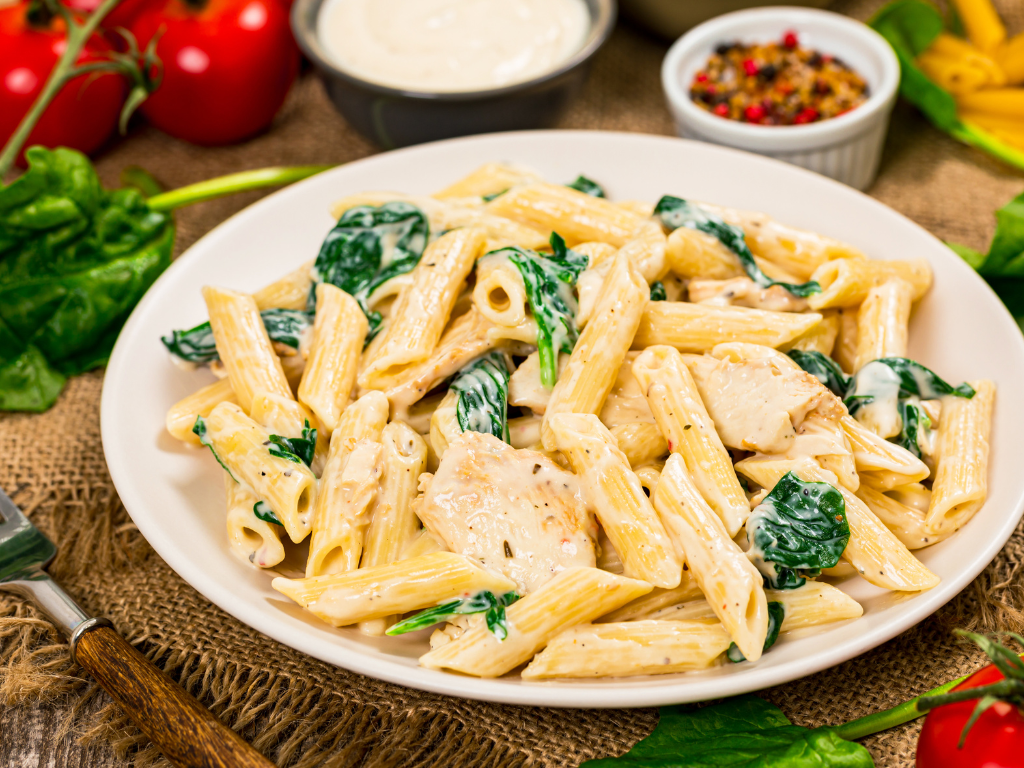 Penne Alfredo with Vegetables - Hurleys Catering